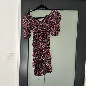 For Love and Lemons Melrose Black Floral Dress